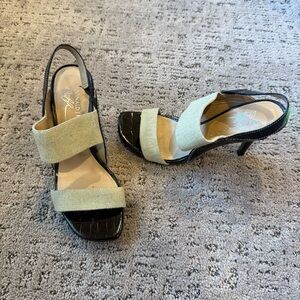 Donald J. Pliner Black and Cream Heels